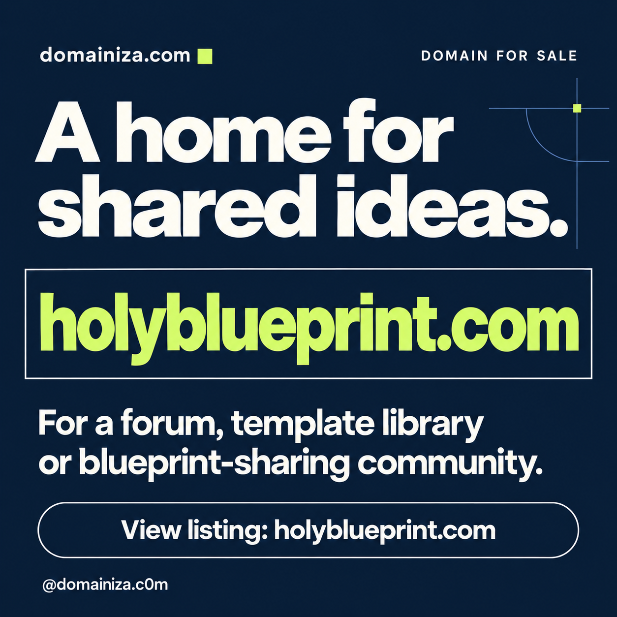 Domainiza Holyblueprint Instagram post