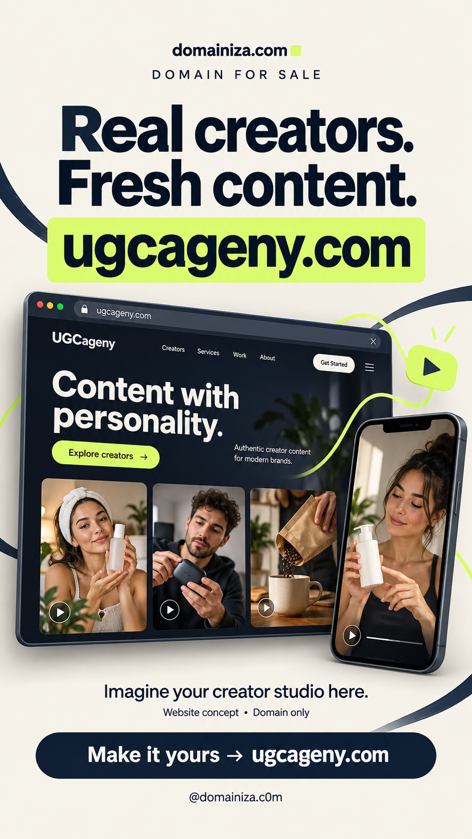ugcageny.com Domainiza concept